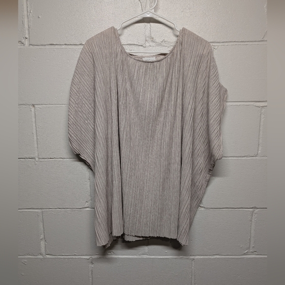 J. Jill Pure Elements Womens Gray Blouse with Elegant Pleats Size 4X - Picture 1 of 7